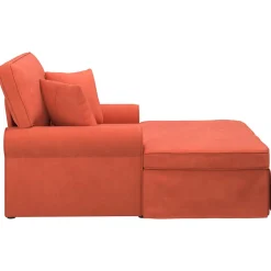vidaXL Chaise Lounge met Rok 3 st Rood-oranje Katoen Stof