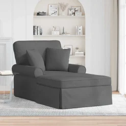 vidaXL Chaise Lounge met Rok 3 st Donkergrijs Stof 91 x 157 x 91 cm