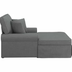 vidaXL Chaise Lounge met Rok 3 st Donkergrijs Stof 91 x 157 x 91 cm