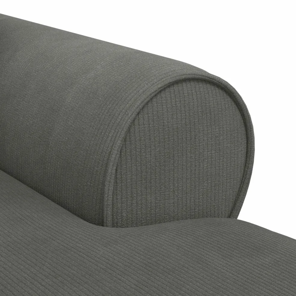 vidaXL Chaise Lounge met Rok 3 st Donkergrijs Katoen Stof