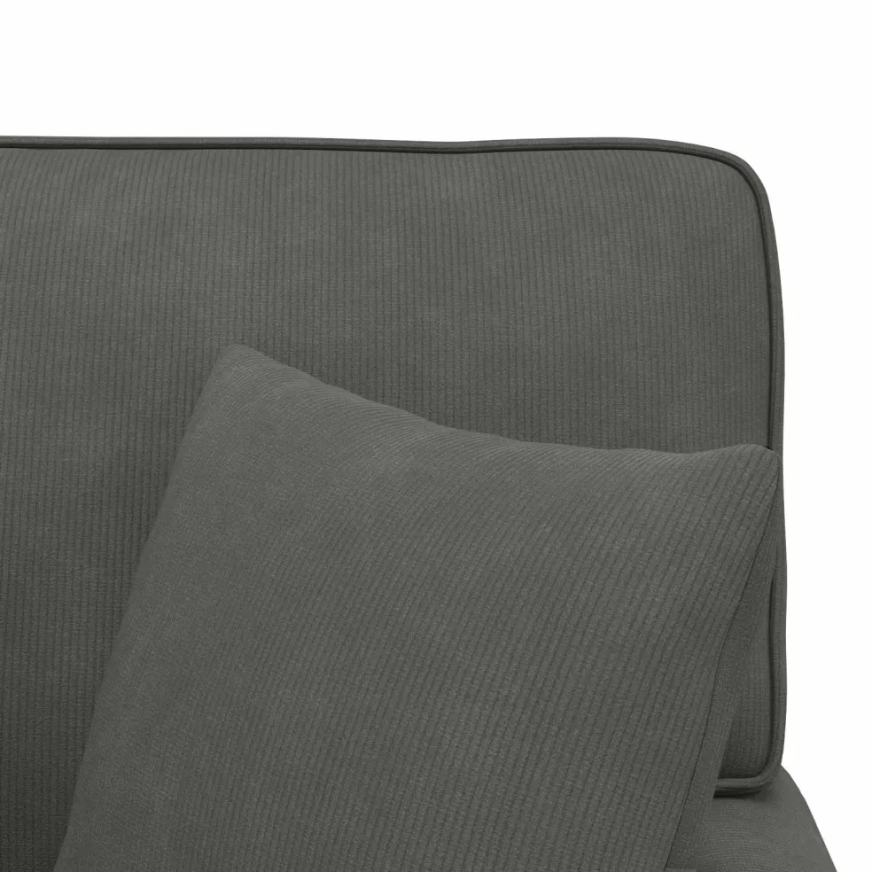 vidaXL Chaise Lounge met Rok 3 st Donkergrijs Katoen Stof