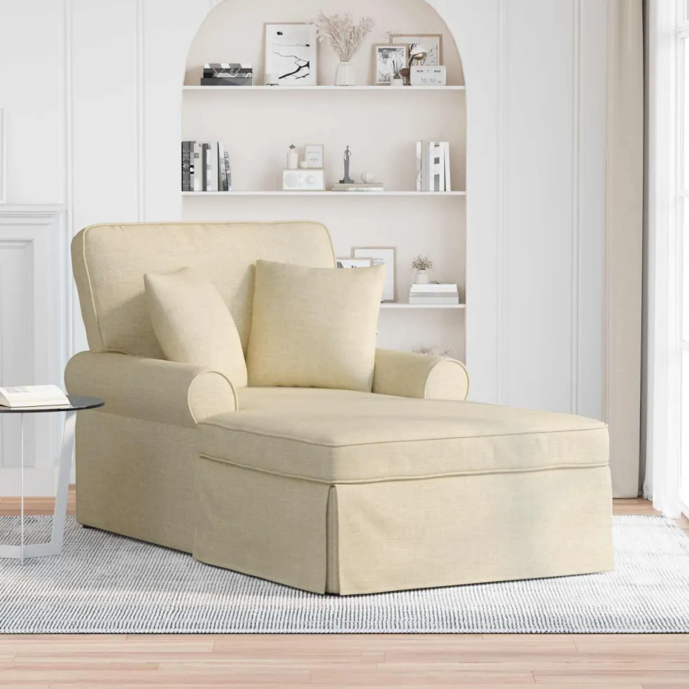 vidaXL Chaise Lounge met Rok 3 st Blauw Stof 91 x 157 x 91 cm