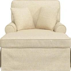 vidaXL Chaise Lounge met Rok 3 st Blauw Stof 91 x 157 x 91 cm