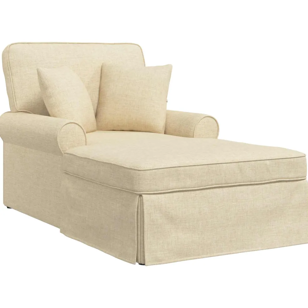 vidaXL Chaise Lounge met Rok 3 st Blauw Stof 91 x 157 x 91 cm