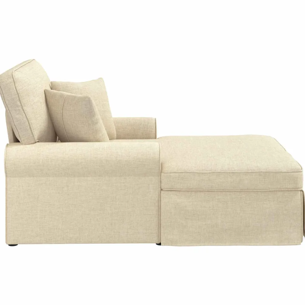 vidaXL Chaise Lounge met Rok 3 st Blauw Stof 91 x 157 x 91 cm