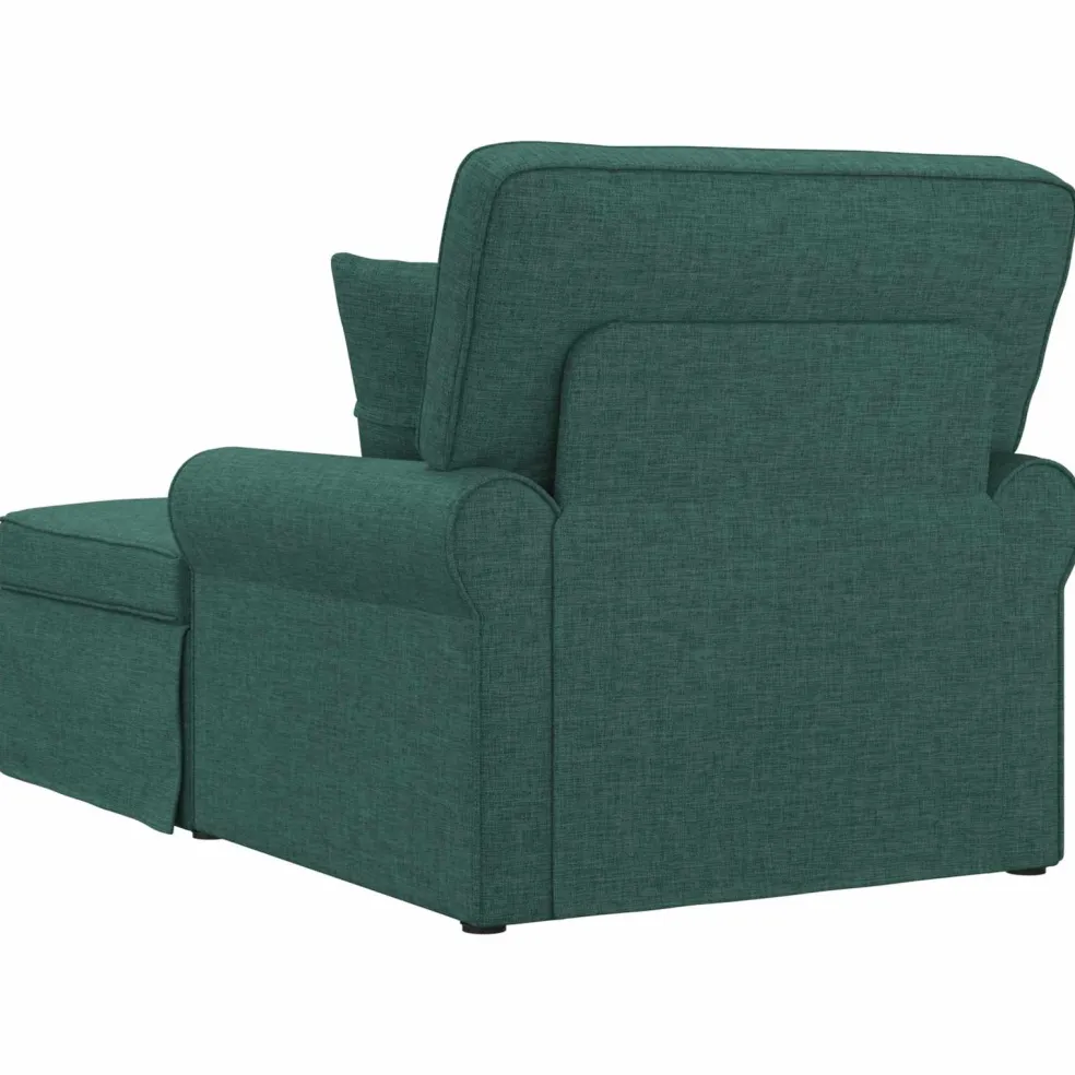 vidaXL Chaise Lounge met Rok 3 st Donkergroen Stof 91 x 157 x 91 cm