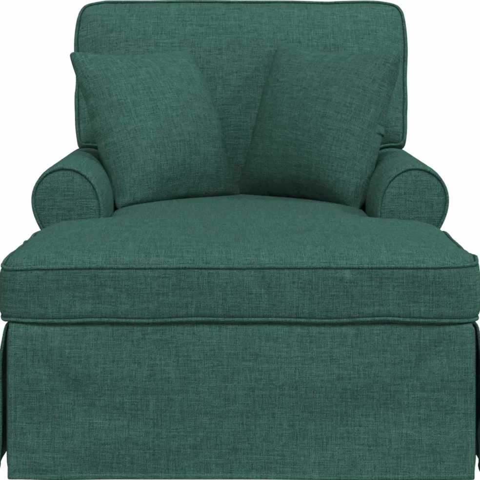 vidaXL Chaise Lounge met Rok 3 st Donkergroen Stof 91 x 157 x 91 cm