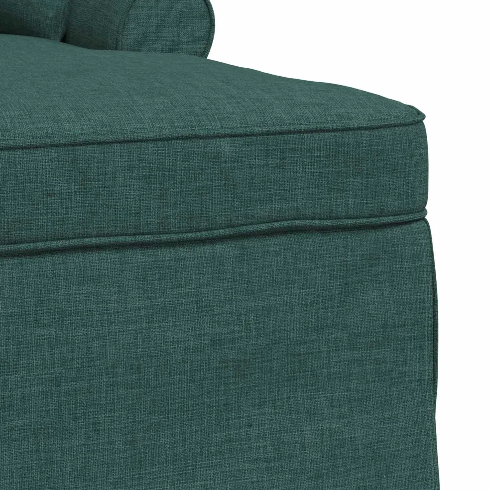 vidaXL Chaise Lounge met Rok 3 st Donkergroen Stof 91 x 157 x 91 cm
