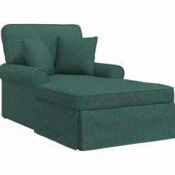 vidaXL Chaise Lounge met Rok 3 st Donkergroen Stof 91 x 157 x 91 cm