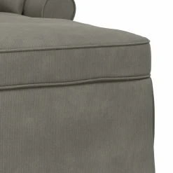 vidaXL Chaise Lounge met Rok 3 st Lichtgrijs Katoen Stof