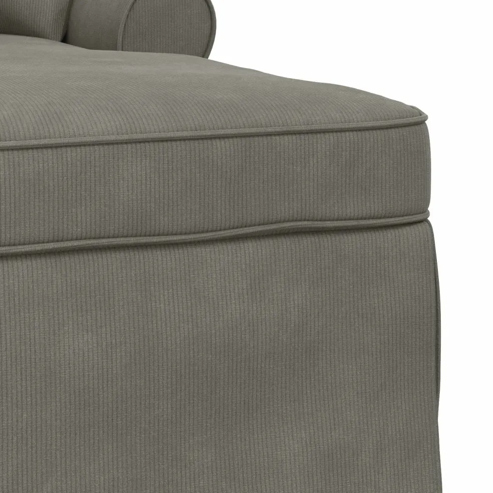 vidaXL Chaise Lounge met Rok 3 st Lichtgrijs Katoen Stof