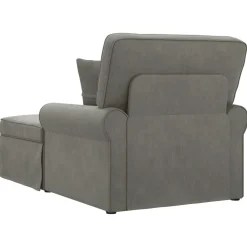 vidaXL Chaise Lounge met Rok 3 st Lichtgrijs Katoen Stof