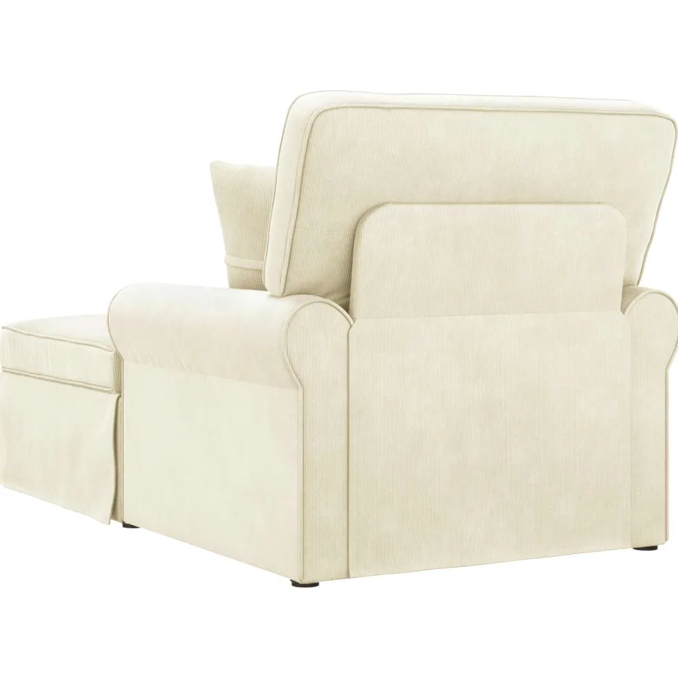 vidaXL Chaise Lounge met Rok 3 st Crème Katoen Stof 91 x 157 x 91 cm