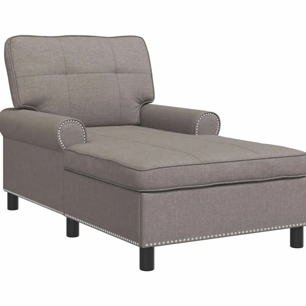 vidaXL Chaise Lounge Taupe Stof 91 x 157 x 91 cm