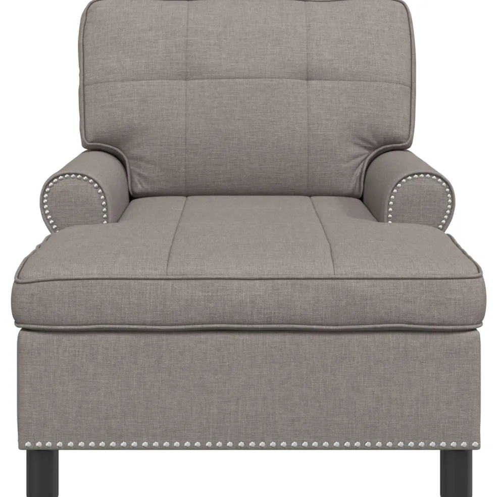 vidaXL Chaise Lounge Taupe Stof 91 x 157 x 91 cm