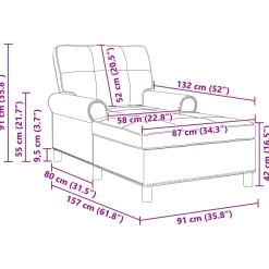 vidaXL Chaise Lounge Wijnrood Stof 91 x 157 x 91 cm