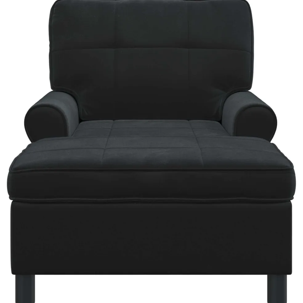 vidaXL Chaise Lounge Zwart Fluweel 91 x 157 x 91 cm