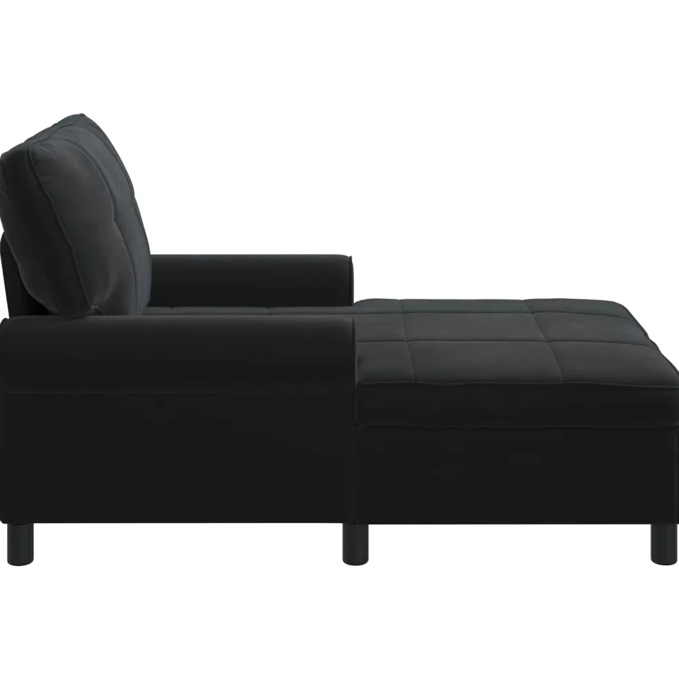 vidaXL Chaise Lounge Zwart Fluweel 91 x 157 x 91 cm