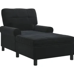 vidaXL Chaise Lounge Zwart Fluweel 91 x 157 x 91 cm