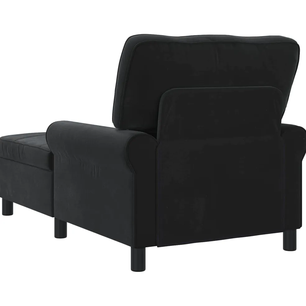 vidaXL Chaise Lounge Zwart Fluweel 91 x 157 x 91 cm