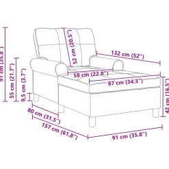 vidaXL Chaise Lounge Zwart Fluweel 91 x 157 x 91 cm