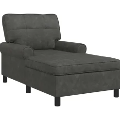 vidaXL Chaise Lounge Zwart Nep Leer 91 x 157 x 91 cm