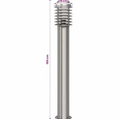 vidaXL Cilindervormige RVS LED tuinlamp