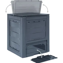 vidaXL Compostbakken 2 st 520 L 60x60x73 cm grijs