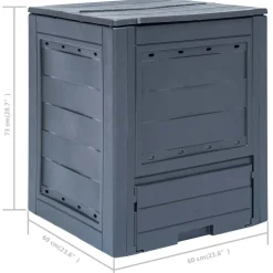 vidaXL Compostbakken 3 st 780 L 60x60x73 cm grijs