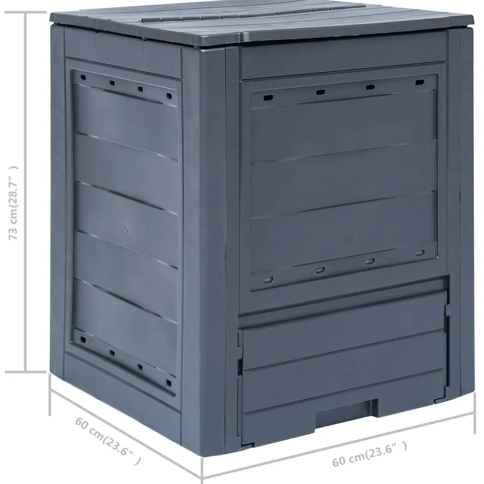 vidaXL Compostbakken 3 st 780 L 60x60x73 cm grijs