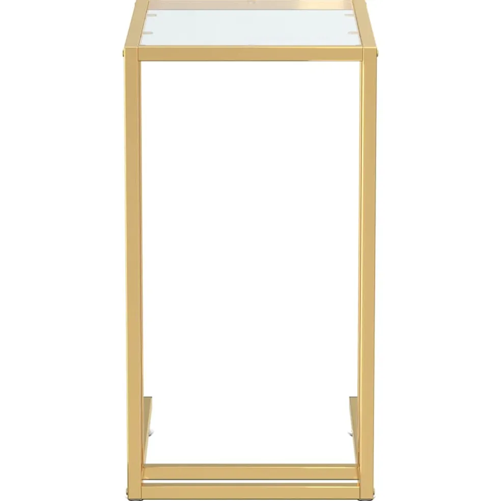 vidaXL Computer bijzettafel 50x35x65 cm gehard glas transparant