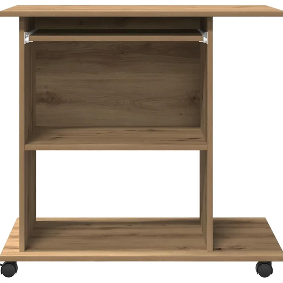 vidaXL Computerbureau 80x50x75 cm bewerkt hout artisanaal eikenkleur