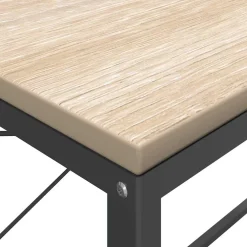 vidaXL Computerbureau 110x60x70 cm bewerkt hout zwart en eikenkleurig