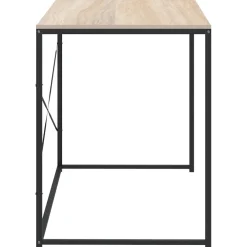 vidaXL Computerbureau 110x60x70 cm bewerkt hout zwart en eikenkleurig