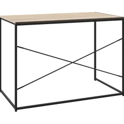vidaXL Computerbureau 110x60x70 cm bewerkt hout zwart en eikenkleurig