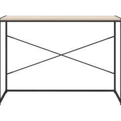 vidaXL Computerbureau 110x60x70 cm bewerkt hout zwart en eikenkleurig