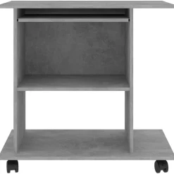 vidaXL Computerbureau 80x50x75 cm bewerkt hout betongrijs