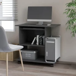 vidaXL Computerbureau 80x50x75 cm spaanplaat grijs