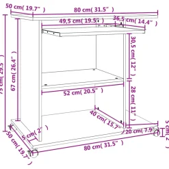 vidaXL Computerbureau 80x50x75 cm spaanplaat grijs