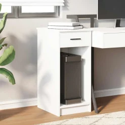 vidaXL Computertorenstandaard met lade 35x45x77 cm wit