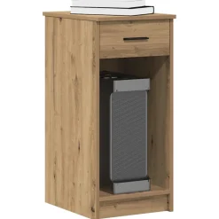 vidaXL Computertorenstandaard met lade 35x45x77 cm artisanaal eiken