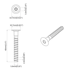 vidaXL Confirmatschroeven 2 st zilver Ø5 x 40 mm Metaal