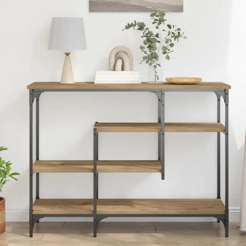 vidaXL Console Tafel artisanaal eikenkleurig 100 x 35 x 75 cm
