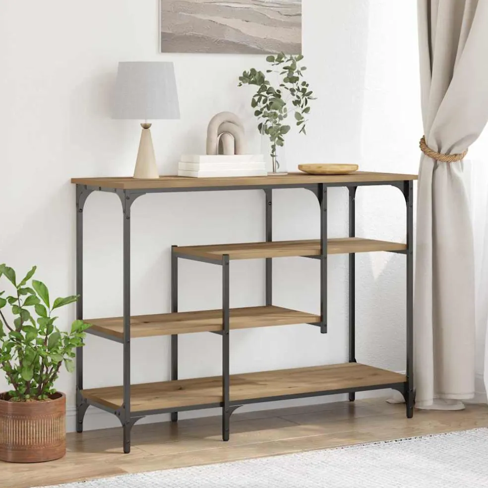 vidaXL Console Tafel artisanaal eikenkleurig 100 x 35 x 75 cm