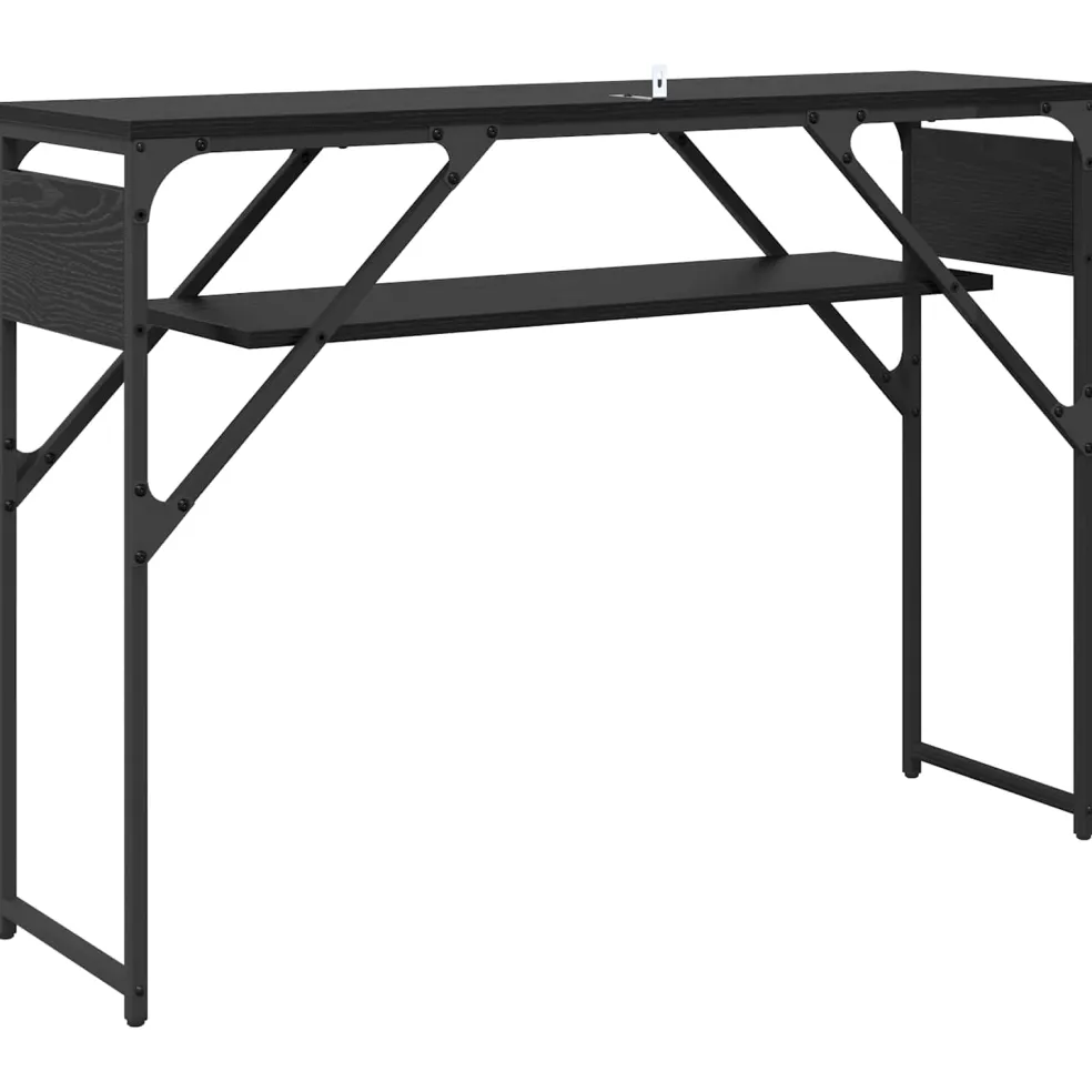 vidaXL Consoletafel Zwart Eiken Bewerkt hout 105x30x75cm
