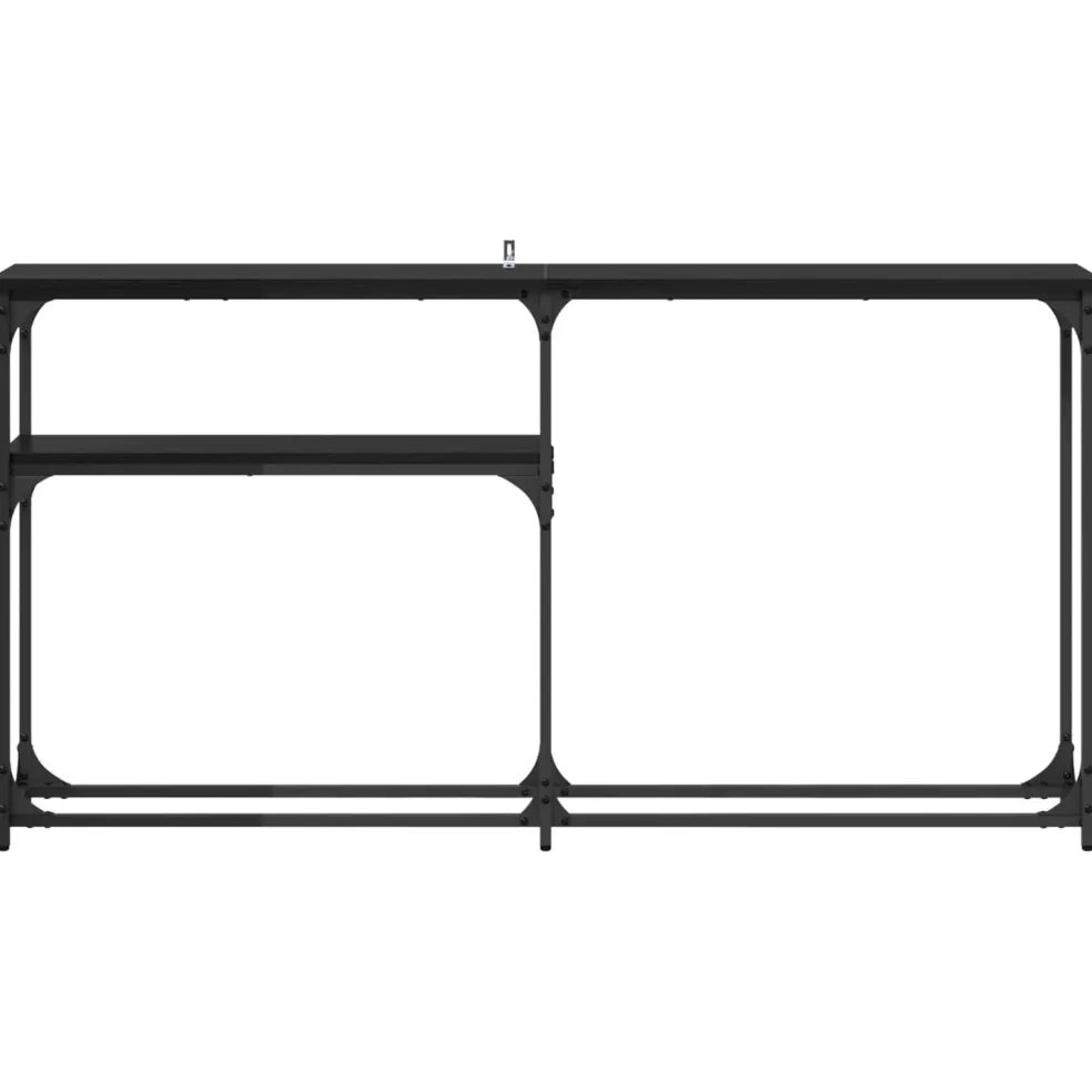 vidaXL Consoletafel Zwart Eiken 146 x 22,5 x 75 cm Bewerkt hout
