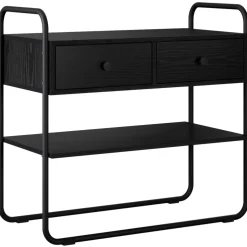vidaXL Consoletafel Zwart eiken 80 x 40 x 75 cm Bewerkt hout