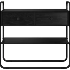 vidaXL Consoletafel Zwart eiken 80 x 40 x 75 cm Bewerkt hout