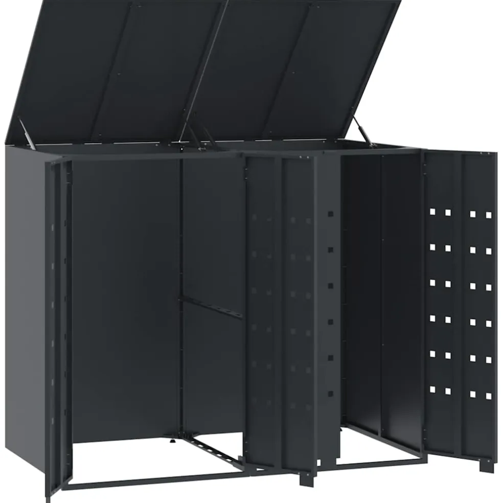 vidaXL Containerberging 2 containers 138x79x117 cm staal antraciet