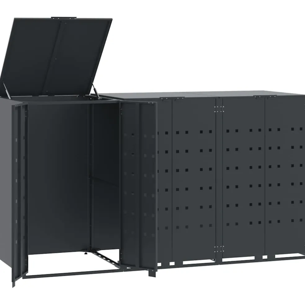 vidaXL Containerberging 3 containers 207x79x117 cm staal antraciet